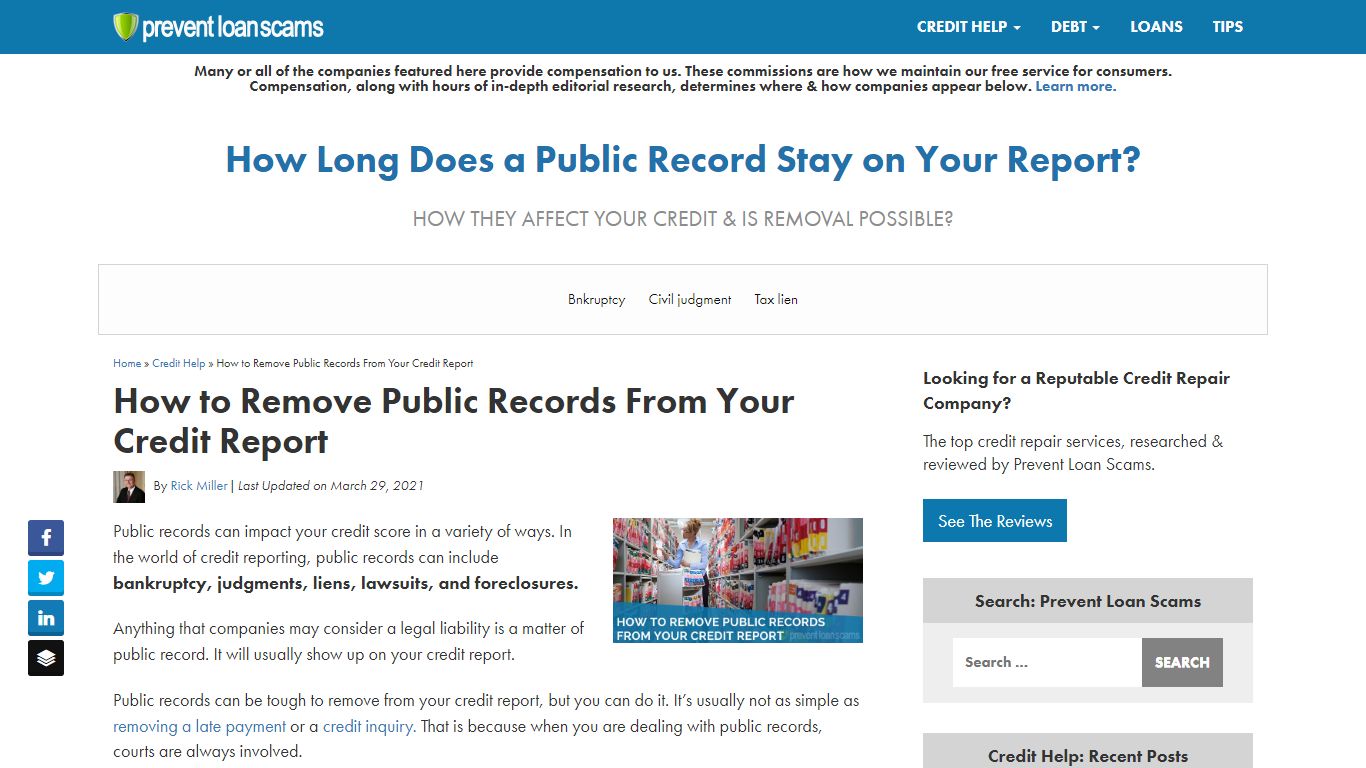 How to Remove Public Records From Your Credit Report