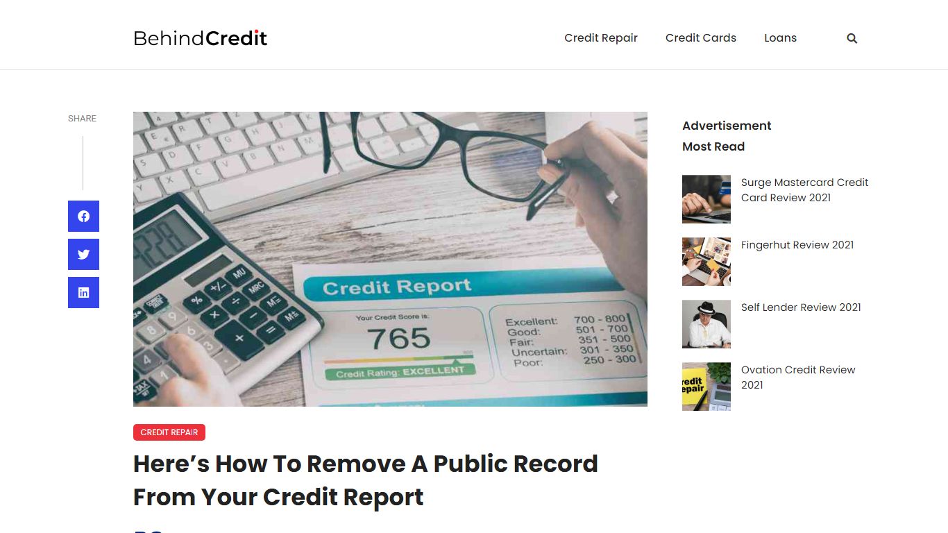 [SOLVED] How To Remove A Public Record From Your Credit Report